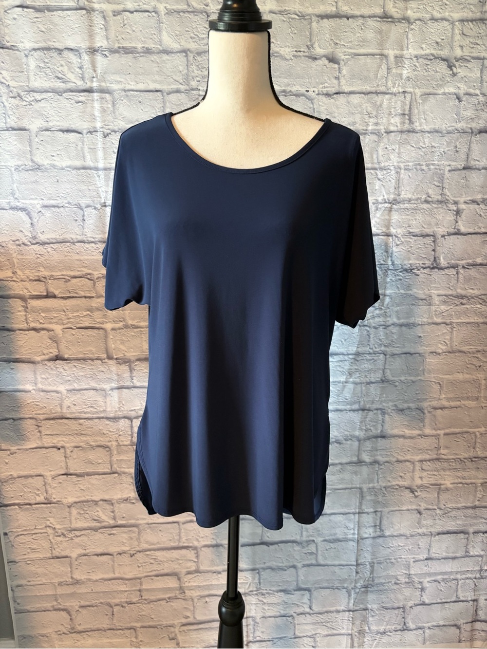 Cato Navy Short Sleeve Scoop Neck Tee